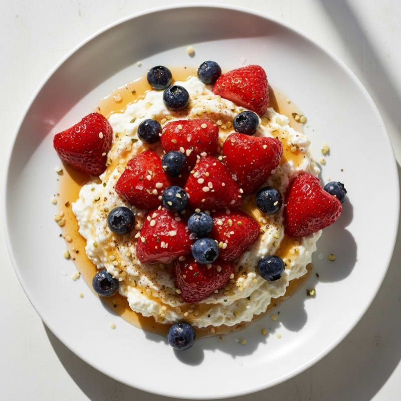 Creamy Cottage Cheese with Roasted Berries