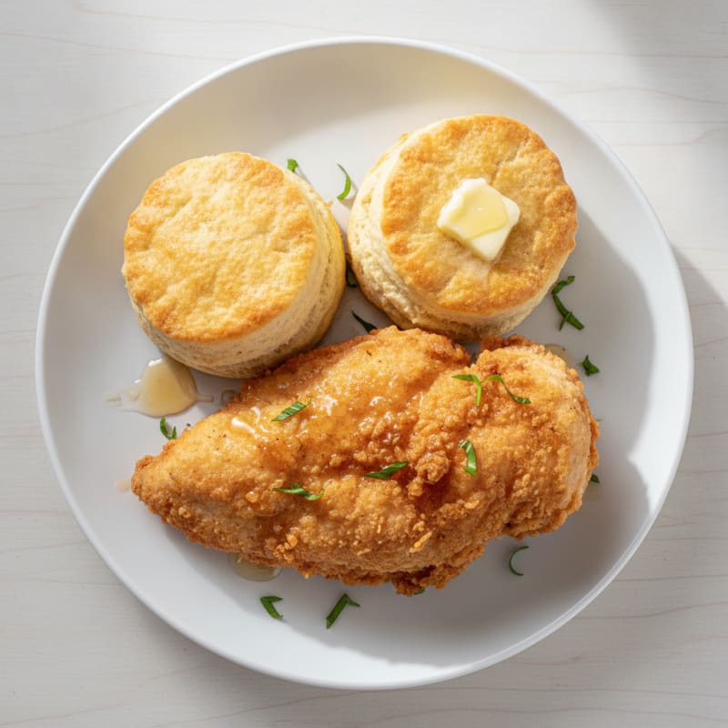 Buttermilk Fried Chicken with Fluffy Biscuits
