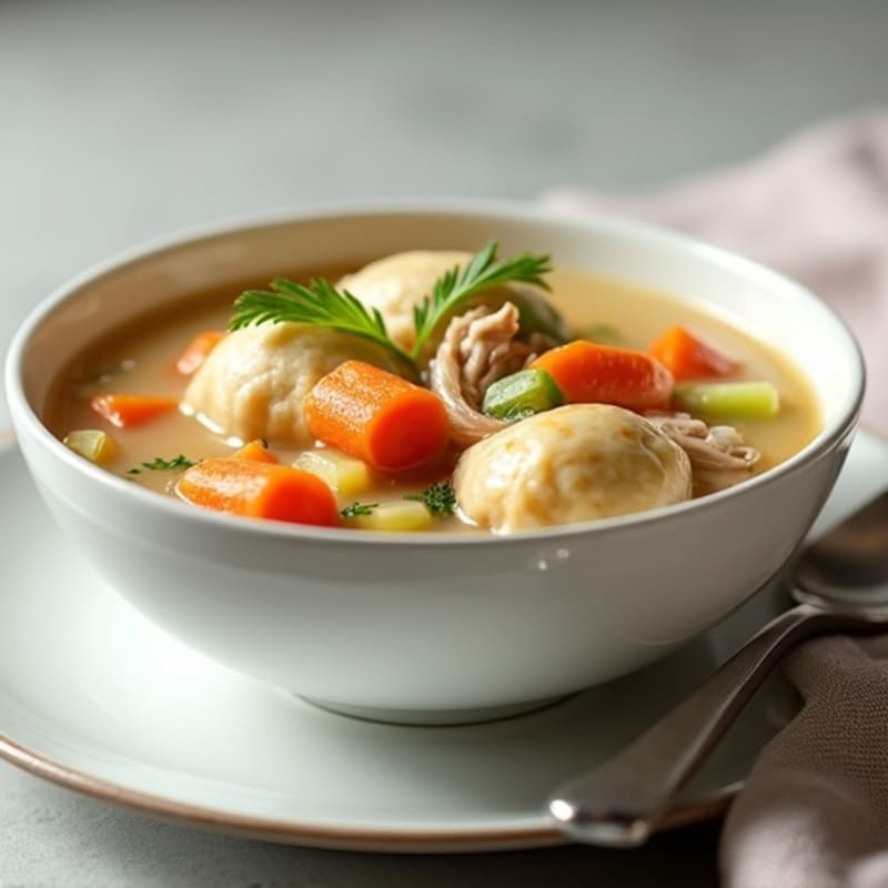 Creamy Chicken and Vegetable Soup with Herbed Dumplings
