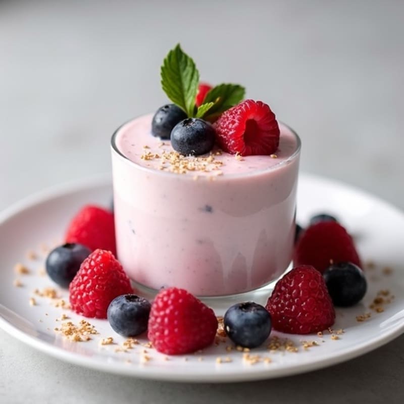 Silky Greek Yogurt Protein Mousse with Mixed Berries