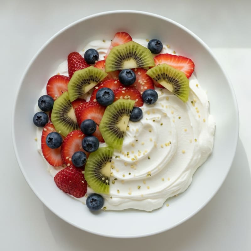 Silky Greek Yogurt Protein Bowl with Berries and Kiwi