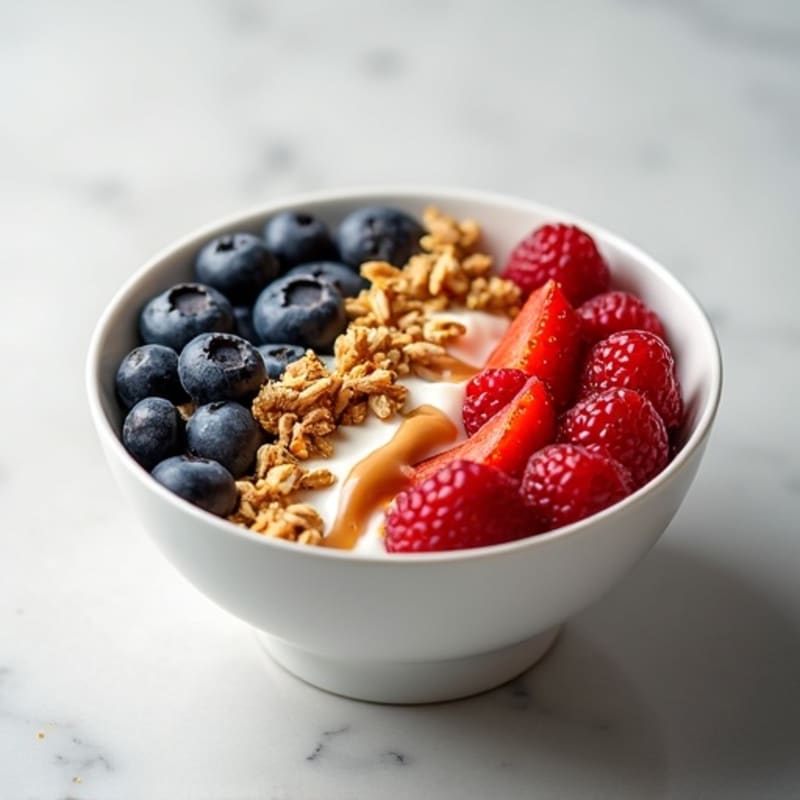 Greek Yogurt Bowl with Mixed Berries and Almond Butter