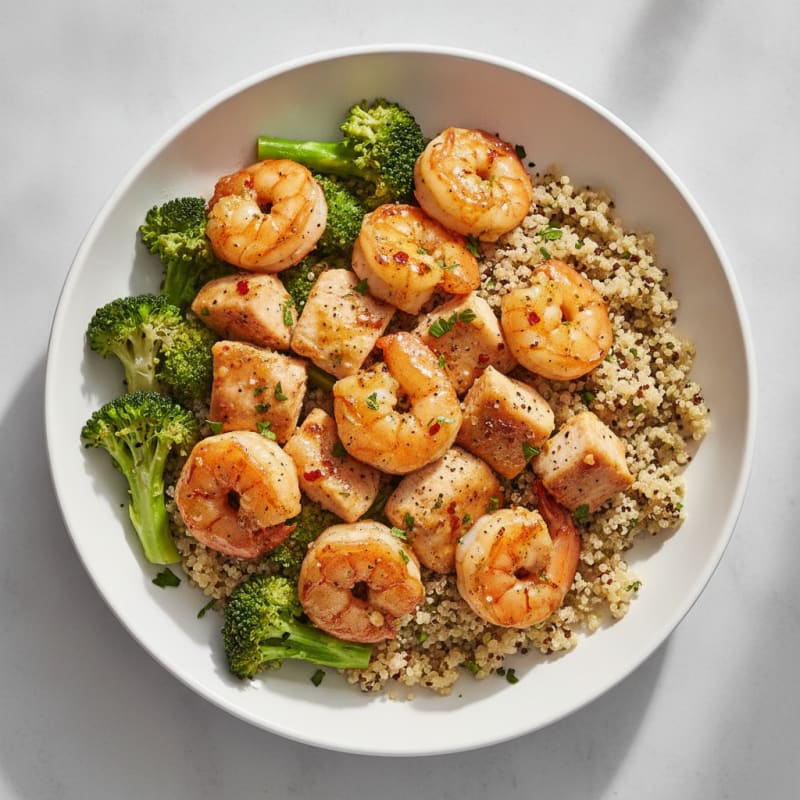 Garlic Shrimp and Chicken Power Bowl