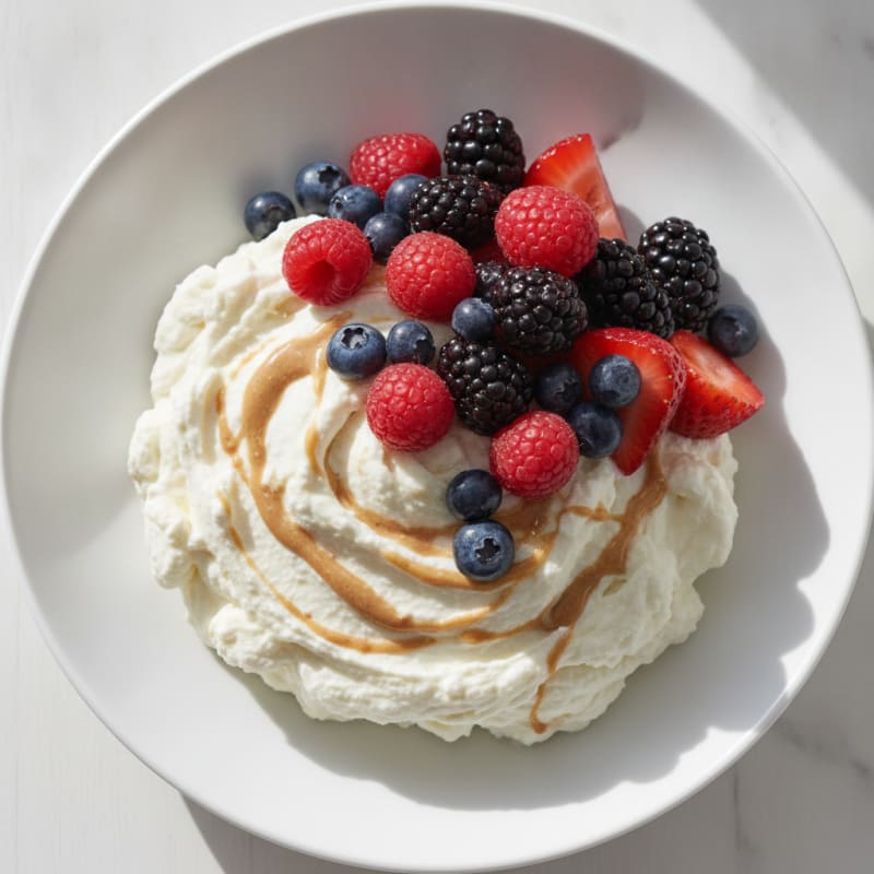 Silky Greek Yogurt Protein Mousse with Mixed Berries