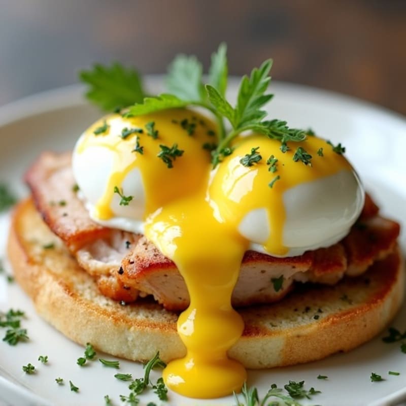 Poached Eggs with Herb-Roasted Turkey and Silky Hollandaise