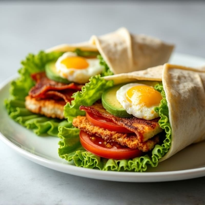 Crispy Bacon, Fresh Avocado & Tomato Lettuce Wraps