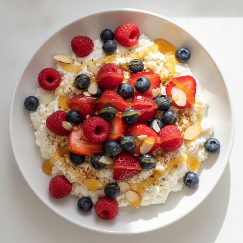 Cottage Cheese with Berries and Honey
