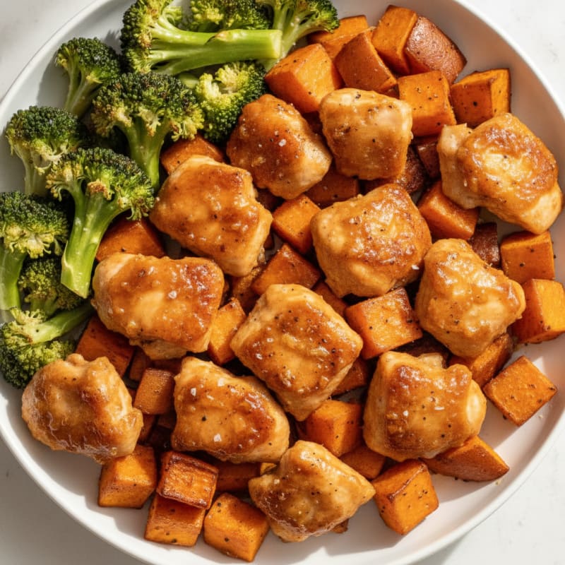 Sheet Pan Honey-Garlic Chicken and Sweet Potatoes