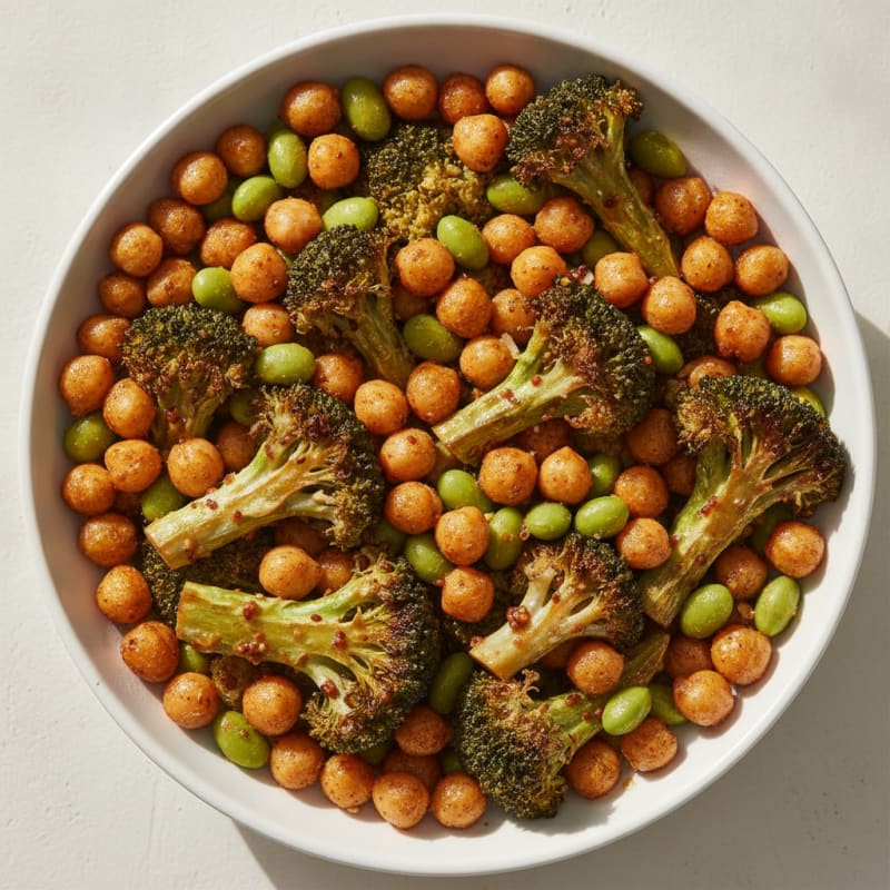 Roasted Broccoli and Chickpea Bowl