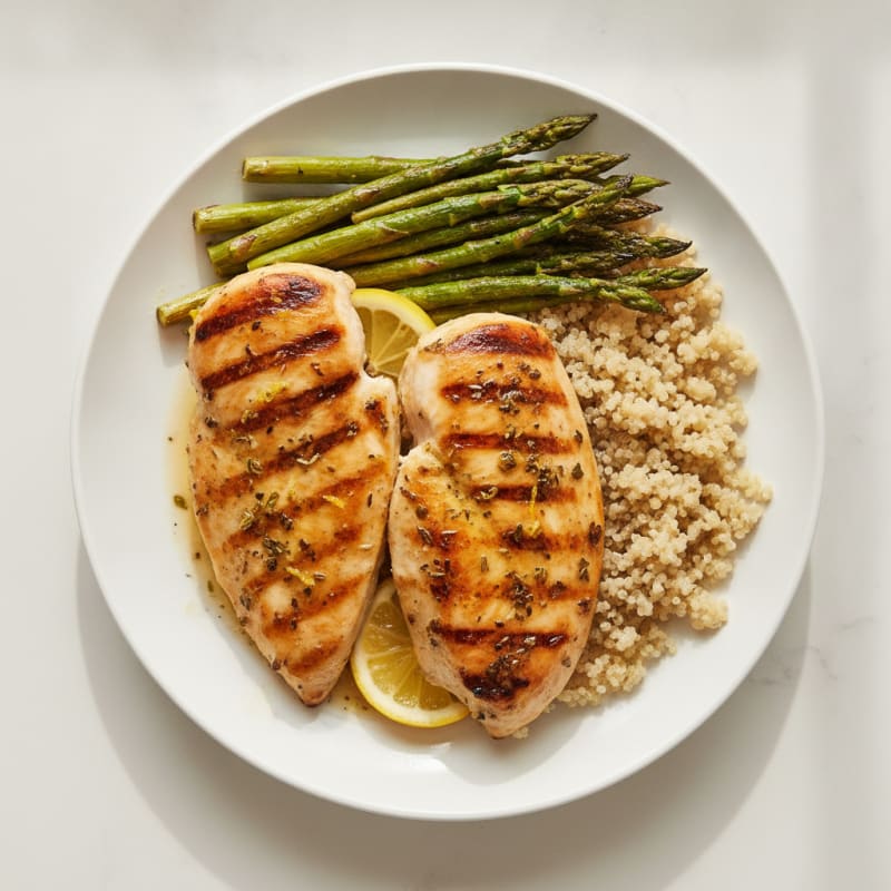 Grilled Lemon Herb Chicken with Asparagus