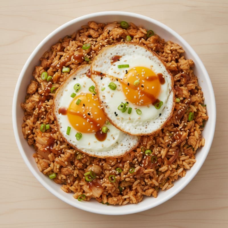 Kimchi Fried Rice with Fried Egg