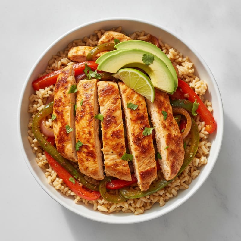 Chicken Fajita Bowl with Roasted Peppers