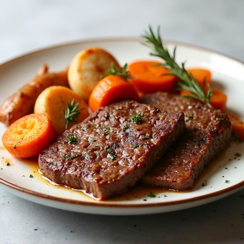 Herb-Spiced Lean Beef Mince with Roasted Root Vegetables