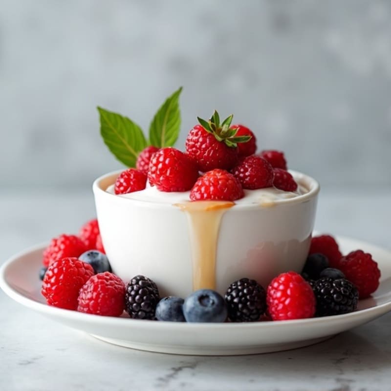 Silky Greek Yogurt Protein Mousse with Mixed Berries
