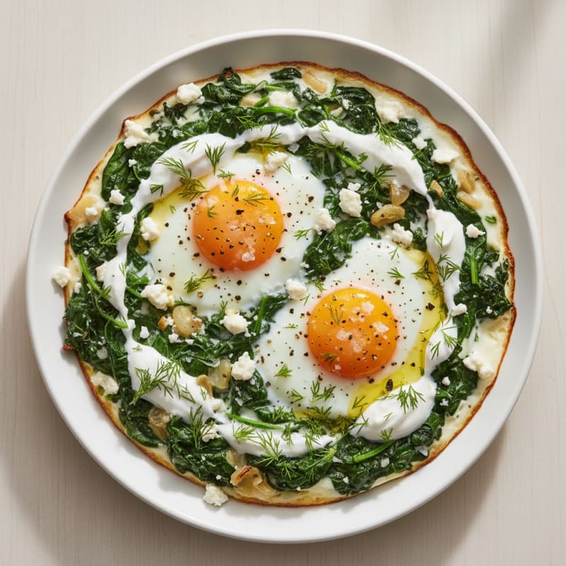 Baked Eggs with Spinach and Feta