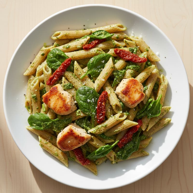 Creamy Pesto Pasta with Sun-Dried Tomatoes