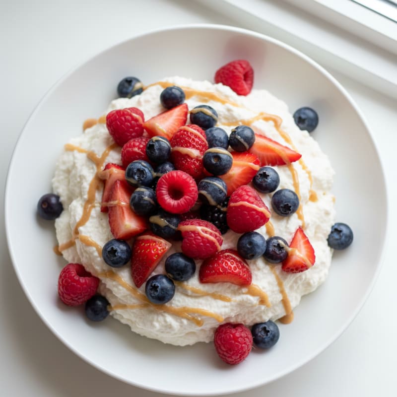 Greek Yogurt Protein Mousse with Mixed Berries