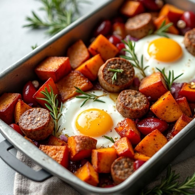 Herb-Roasted Sausage and Sweet Potato Sheet Pan Dinner