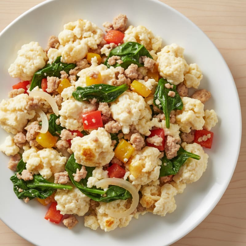 Egg White Veggie Scramble with Lean Turkey