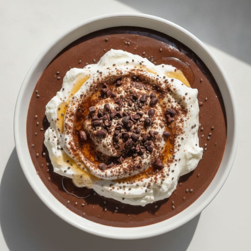 Silky Chocolate Protein Pudding with Greek Yogurt