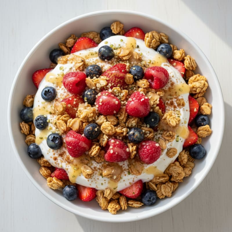 Hearty Berry and Granola Yogurt Parfait