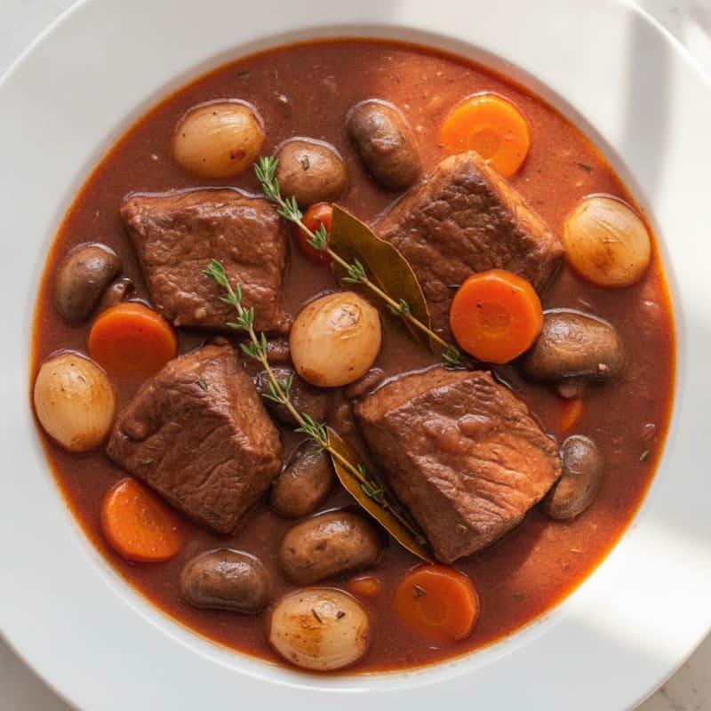 Beef Bourguignon with Pearl Onions