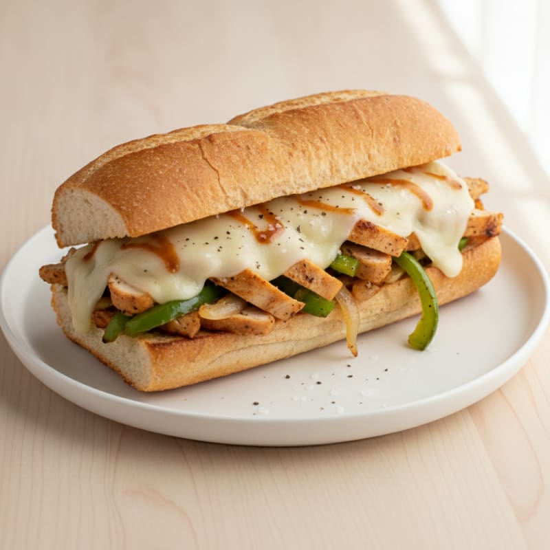 Chicken Philly Cheesesteak Sandwich