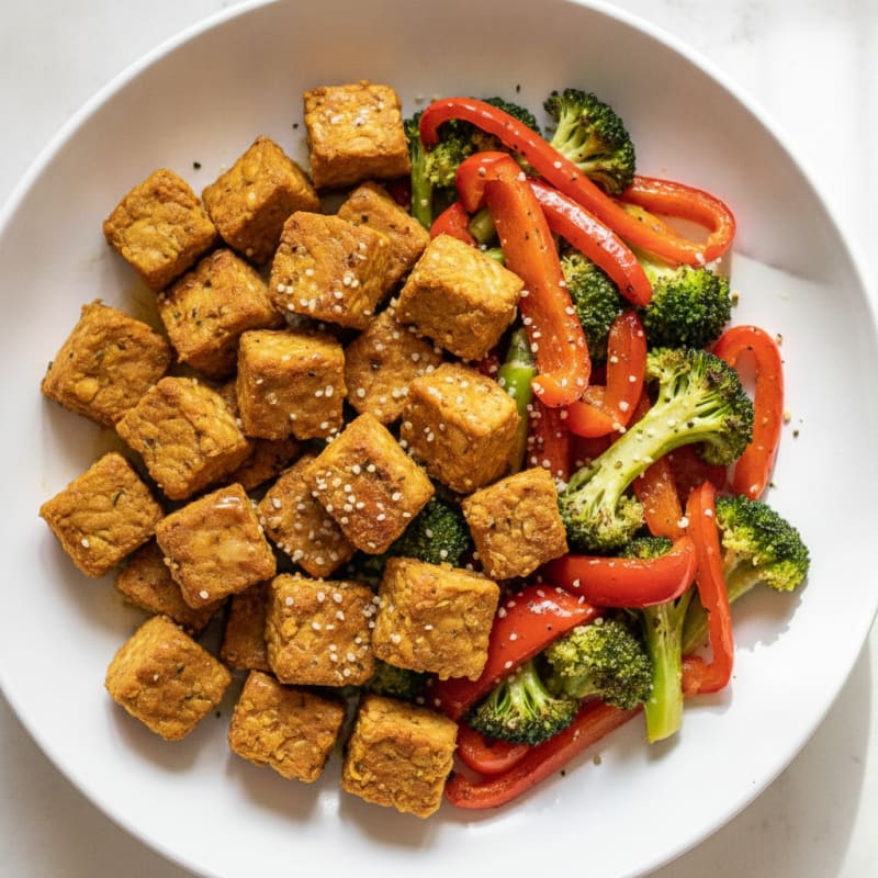 Baked Tempeh with Roasted Vegetables