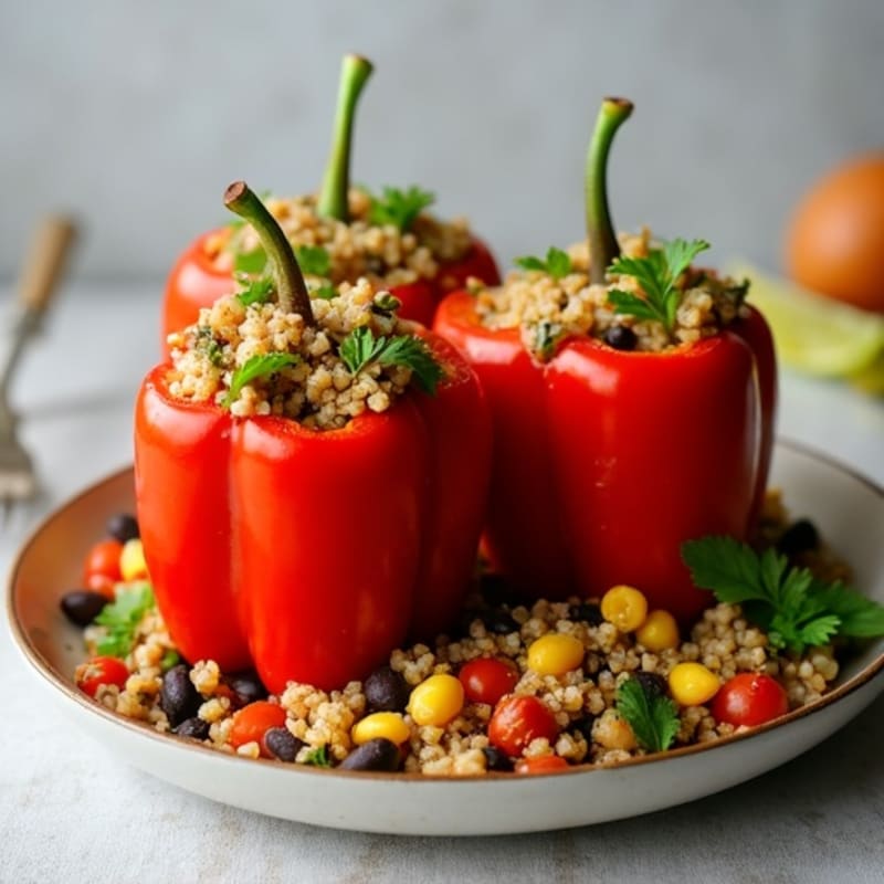 Roasted Zesty Quinoa Stuffed Peppers