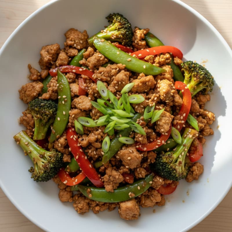 Ground Chicken and Vegetable Stir-Fry