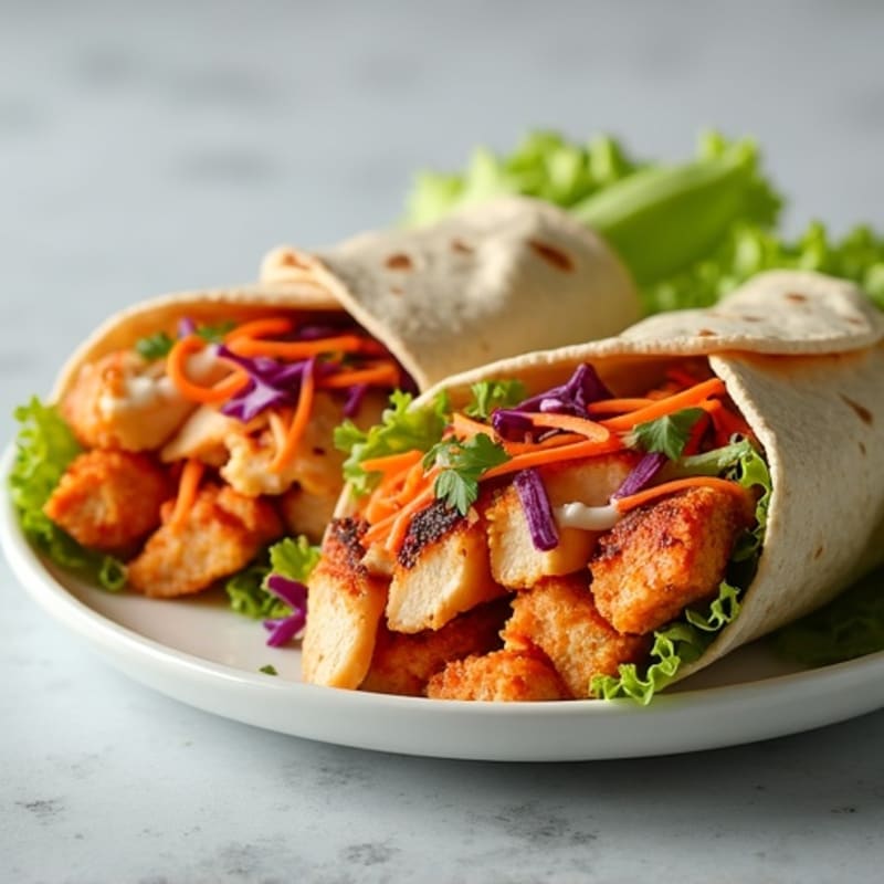 Spicy Buffalo Chicken Wraps with Creamy Slaw