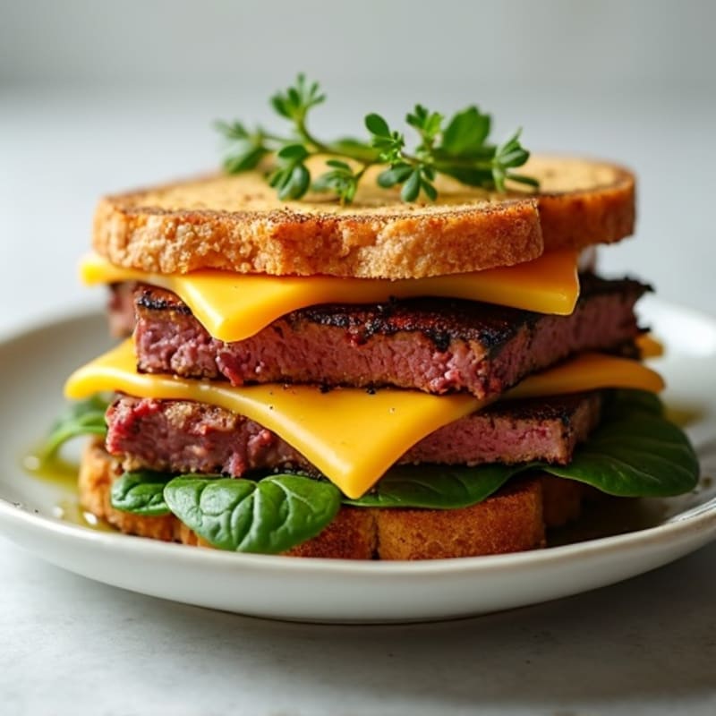 Herb-Crusted Roast Beef and Sharp Cheddar Stack