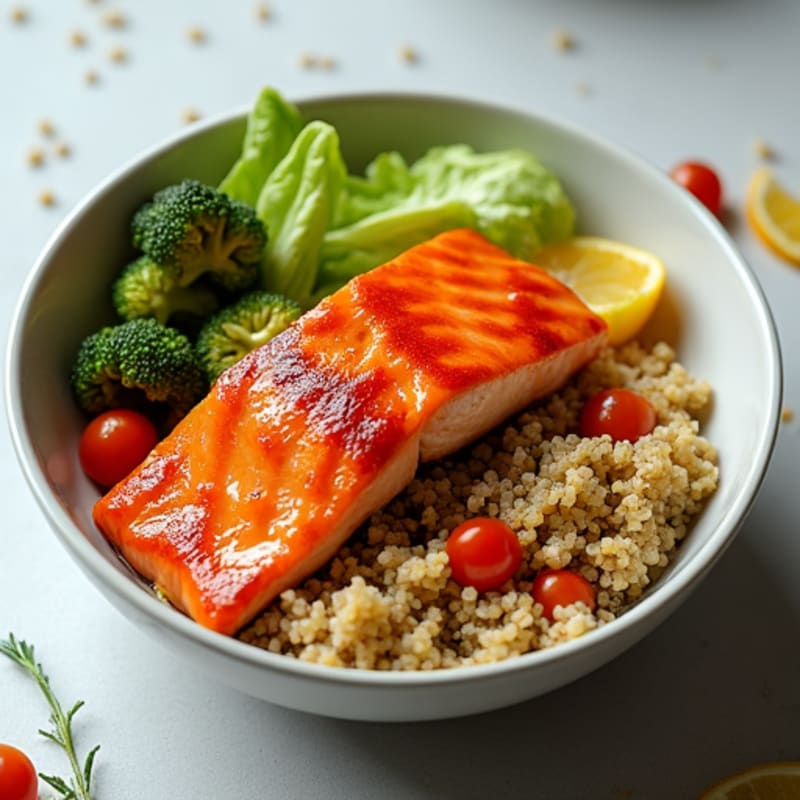 Spicy Honey Glazed Sriracha Salmon Bowl