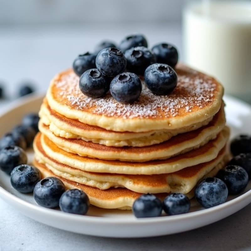 High-Protein Fluffy Blueberry Pancakes