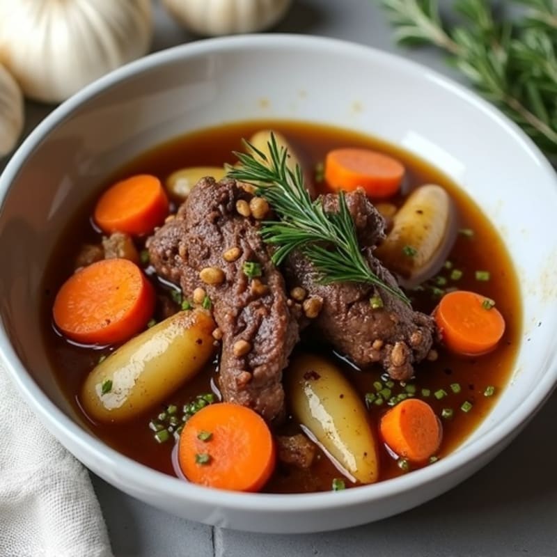 Garlic-Herb Braised Beef Pot Roast with Root Vegetables