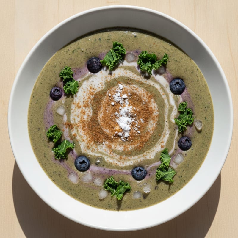 Kale Blueberry Protein Smoothie with Cinnamon