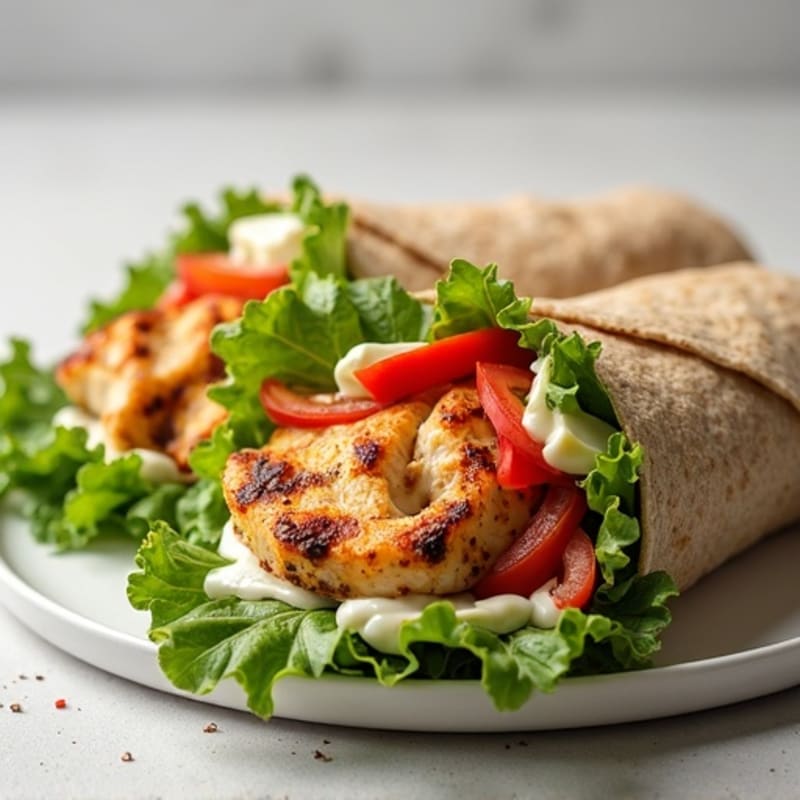 Grilled Chicken and Crunchy Veggie Wrap