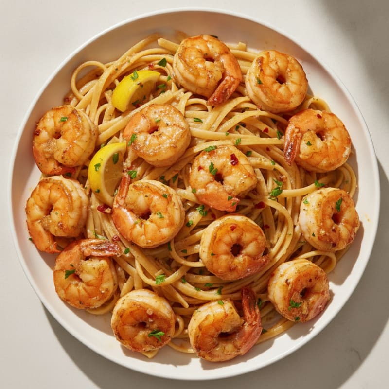 Garlic Butter Shrimp Scampi with Linguine