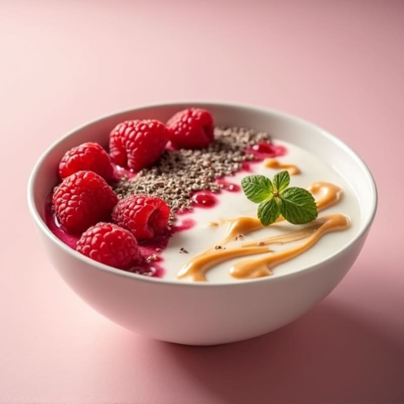 Creamy Raspberry White Chocolate Protein Bowl