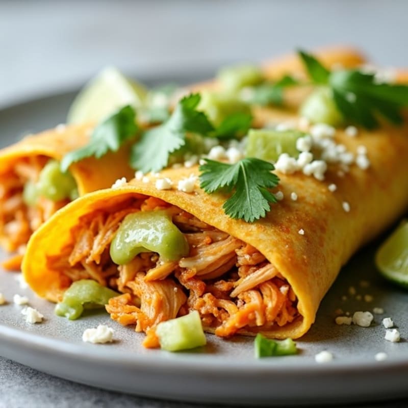 Salsa Verde Shredded Chicken Enchiladas