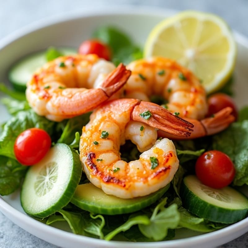 Citrus-Garlic Grilled Shrimp with Crispy Avocado Salad