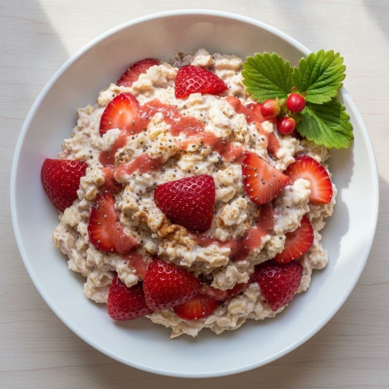 Strawberry Shortcake Overnight Oats