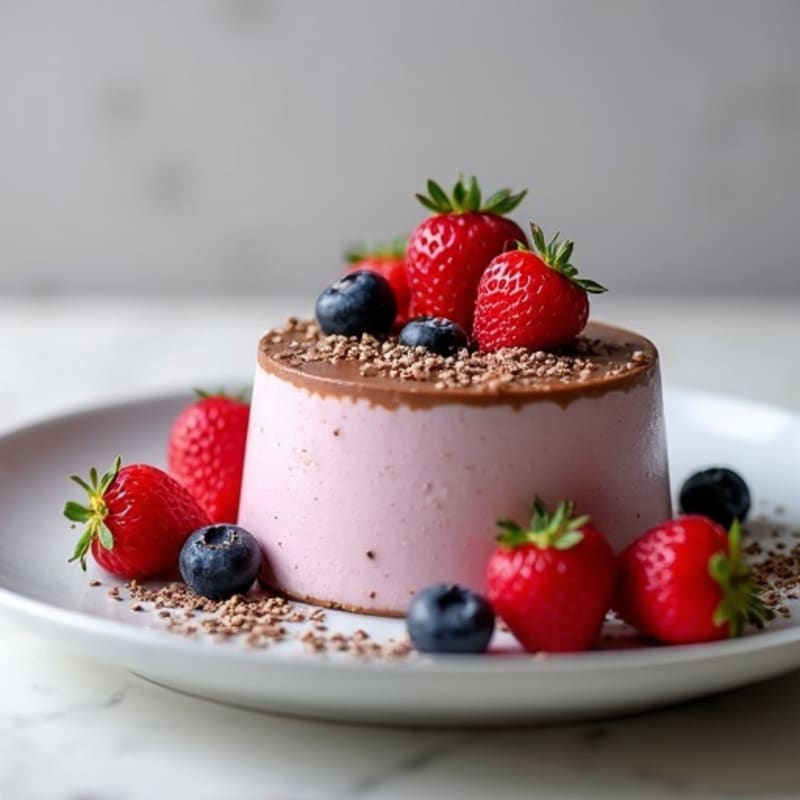 Greek Yogurt Protein Mousse with Chocolate Whey and Mixed Berries