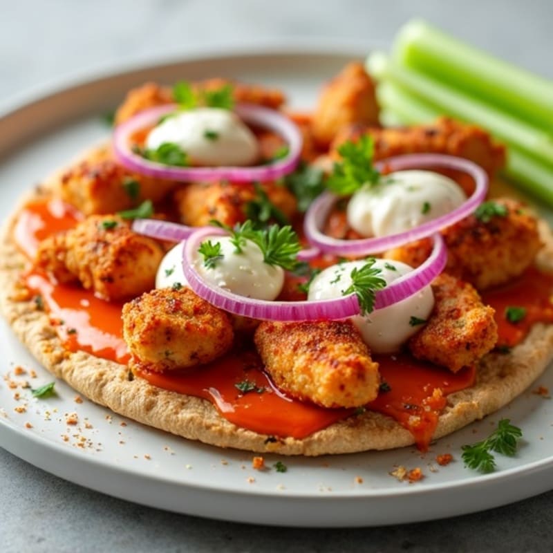 Crispy Buffalo Chicken Flatbread Pizza