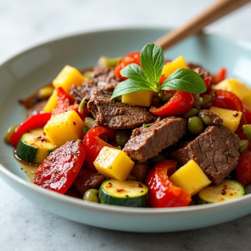 Lean Beef and Roasted Vegetable Stir Fry