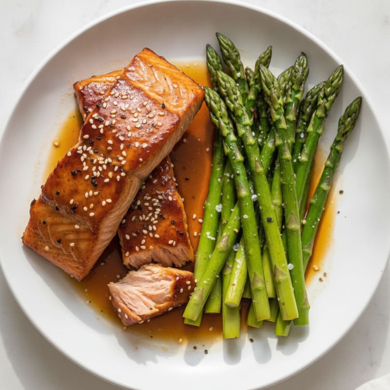 Teriyaki Glazed Salmon with Asparagus