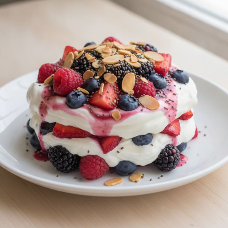 Greek Yogurt Protein Parfait with Mixed Berries