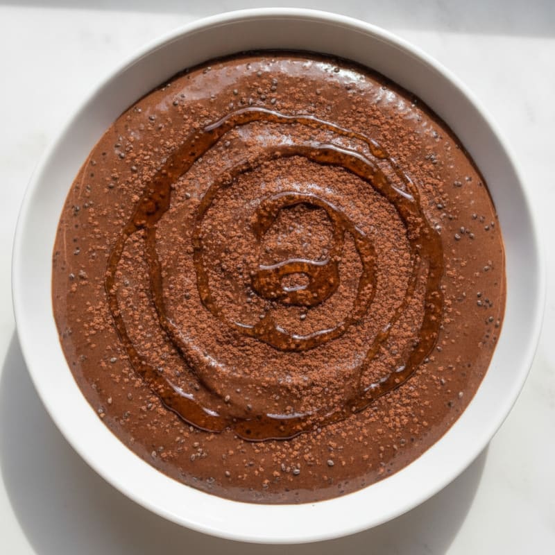 Silky Chocolate Protein Pudding with Chia Seeds