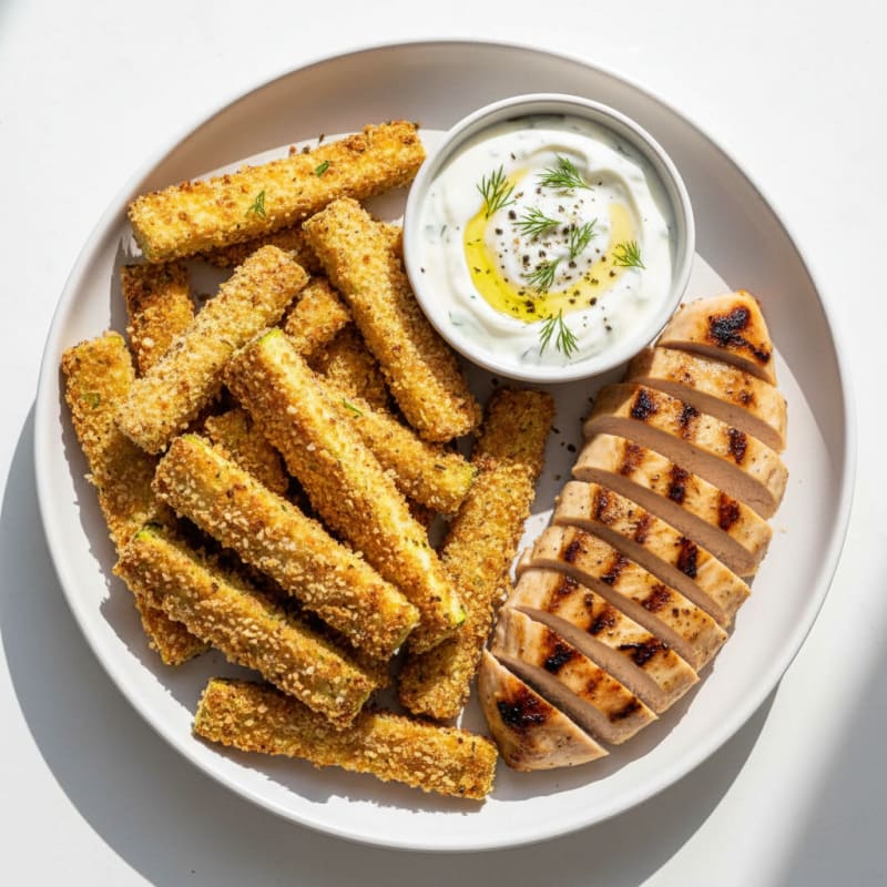 Crispy Zucchini Fries with Creamy Dip
