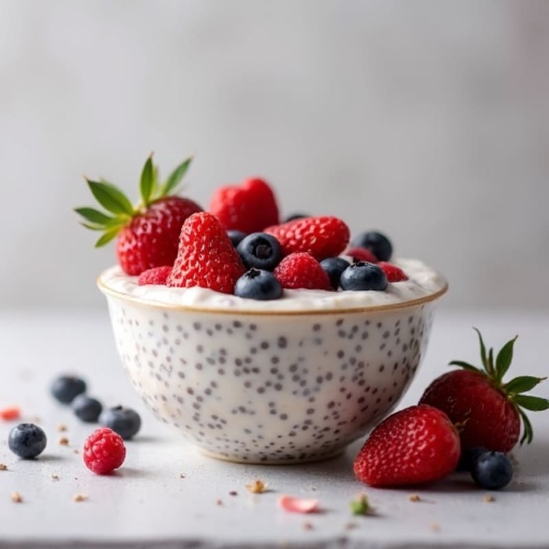 Creamy Coconut Chia Pudding with Fresh Berries